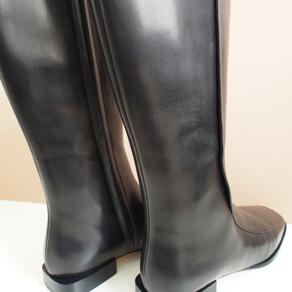 Tory Burch Square Toe Boots 20MM Knee Boots Size 9 Black - Picture 6 of 9